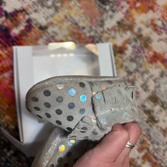 Freshly Picked Baby Moccasins - Rainbow Dots - Picture 5 of 9